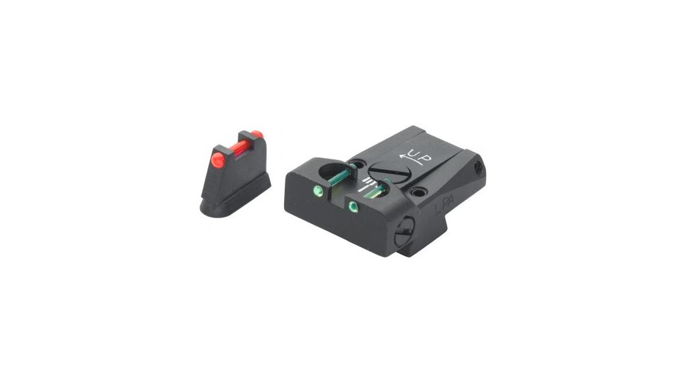 LPA TTF Fiber Optic Adjustable Sight Set For CZ75/ 85, Black, TTF86CZ