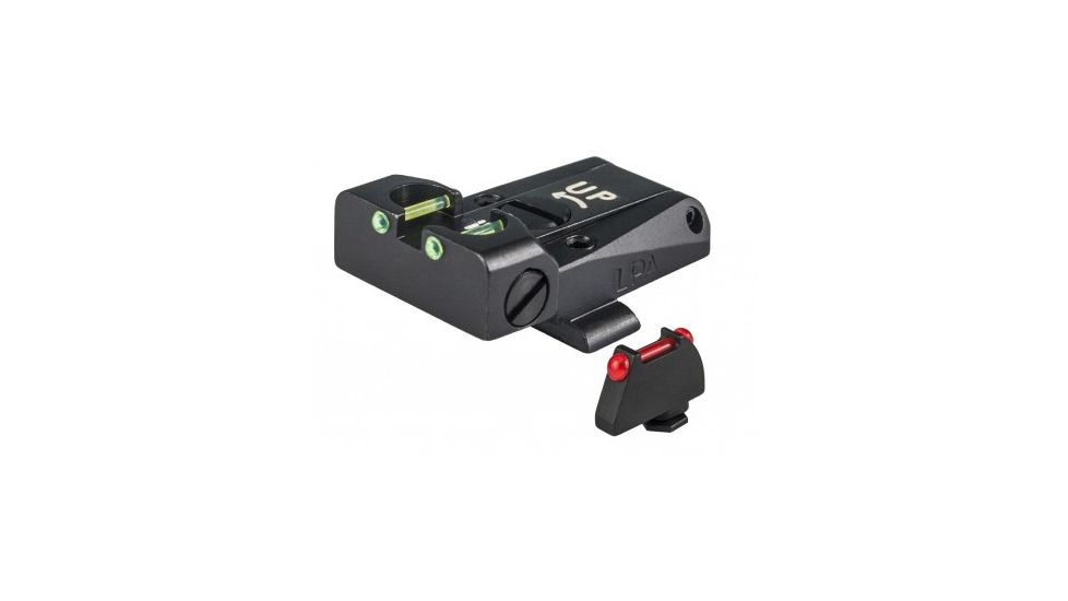 LPA TTF Fiber Optic Adjustable Sight Set For Glock 17, 19-32, 34, Black, TTF36GL