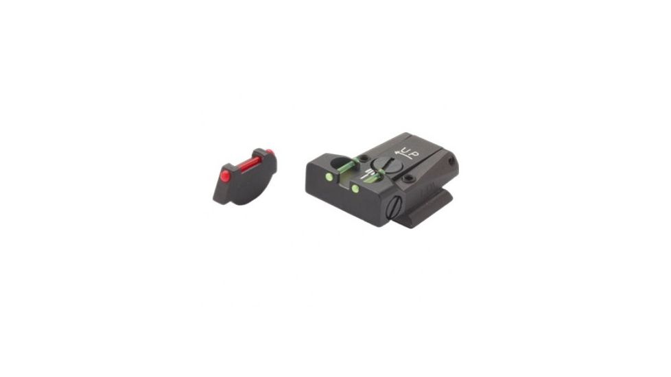 LPA TTF Fiber Optic Adjustable Sight Set For Ruger P85, P89, Black, TTF85RU