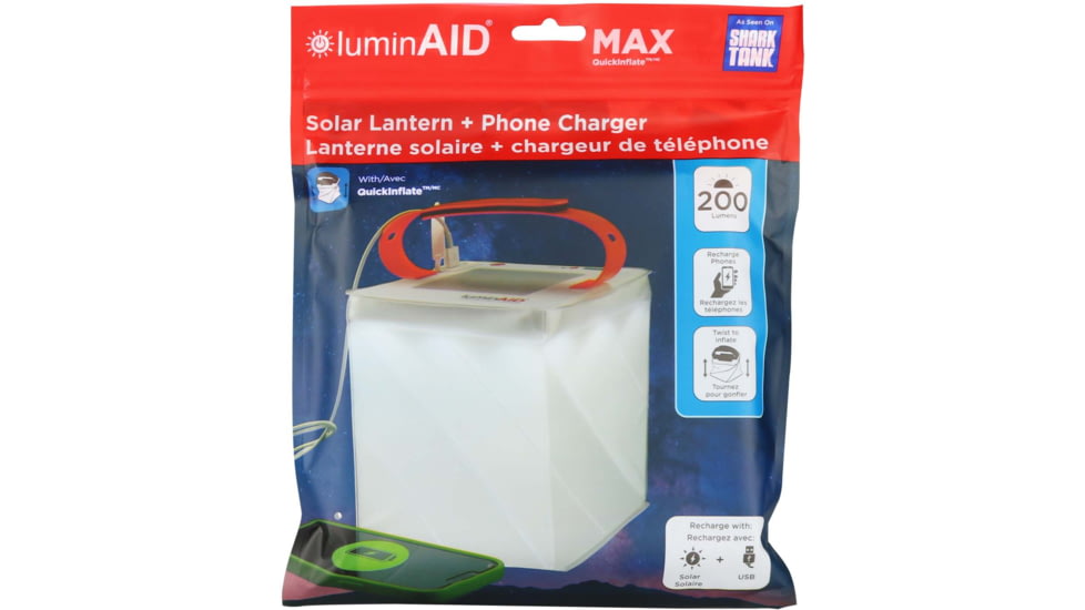 LuminAID Max QI Solar Lantern w/Phone Charger, White, 0196-0150