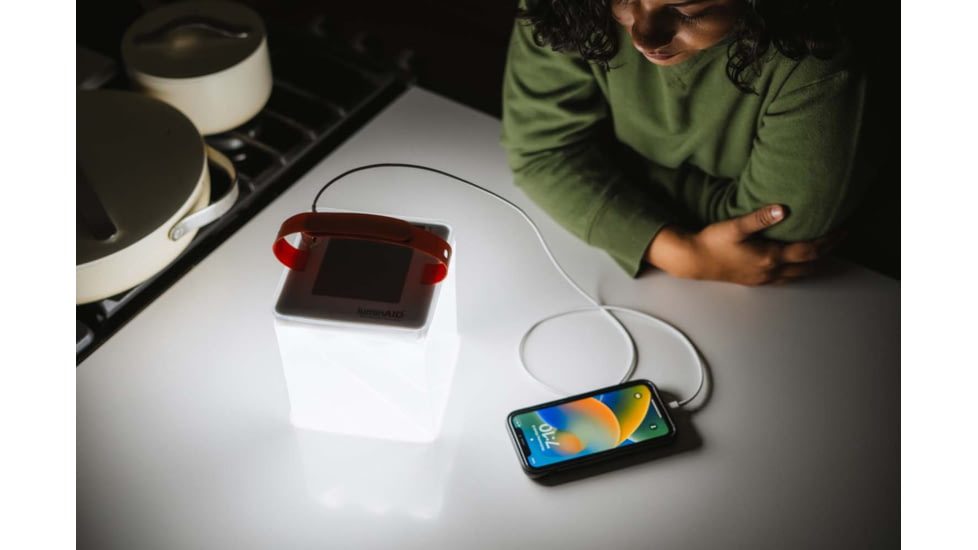 LuminAID Max QI Solar Lantern w/Phone Charger, White, 0196-0150