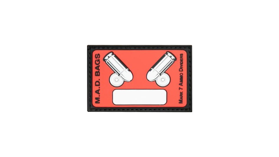 Lyman MAD Bag Patches, 2x3in, Red/White, 7837861