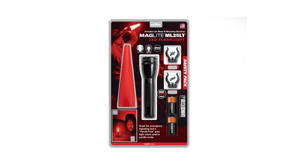 Maglite Safety Pack ML25LT Light, BLACK, Mid Size ML25LT-J201G