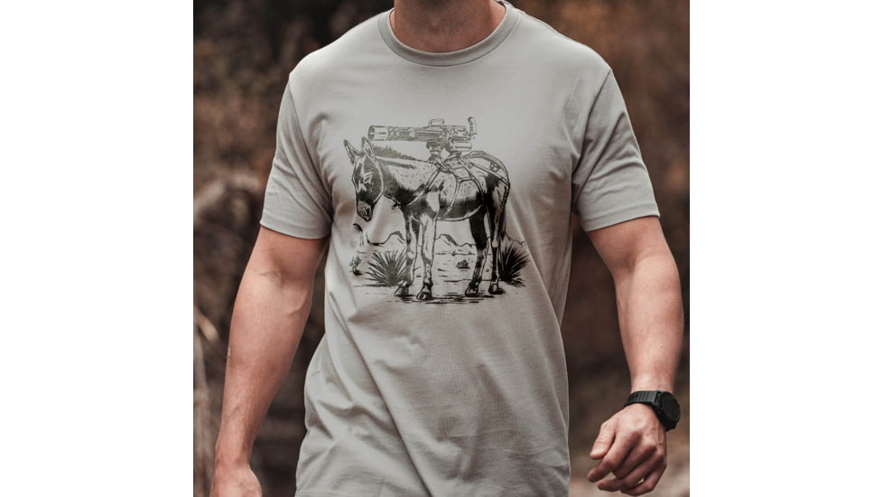 Magpul Industries Burro CVC Graphic T-Shirts - Mens, Stone Gray Heather Cotton/Polyester Short Sleeve, Medium, MAG1528-041-M