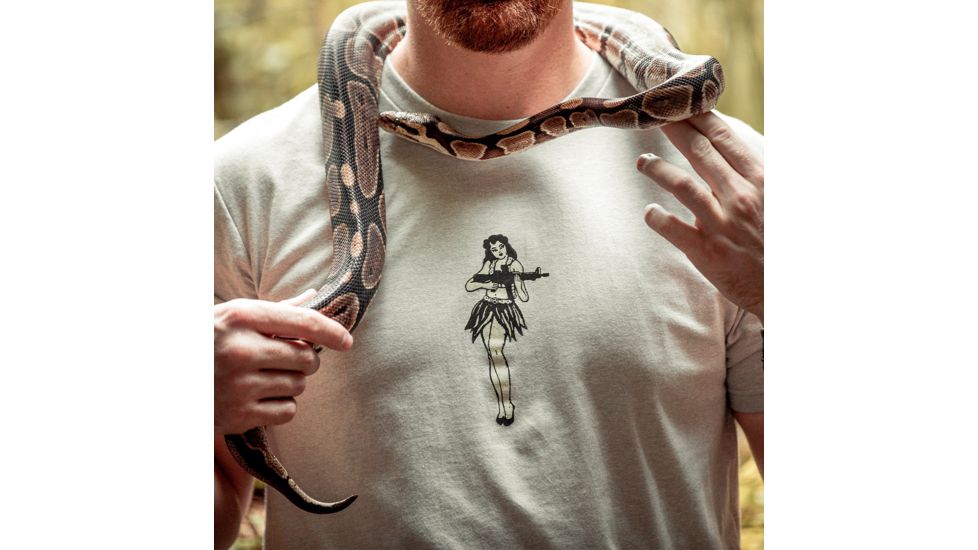 Magpul Industries Hula Girl CVC T-Shirt, Stone Gray, Small, MAG1117-039-S