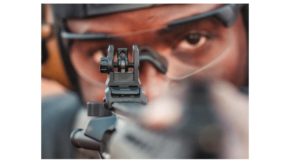 Magpul Industries MBUS 3 Sight, Rear, AR10, AR15, M4, M16, M110, SR25, Black, MAG1167-BLK