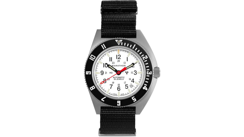 Marathon Arctic Steel Navigator w/ Date Automatic Unisex Watches, 41mm, Sapphire, Nylon Defstan Strap, Black, WW194030SS-0503