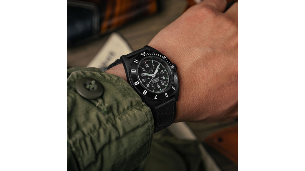 Marathon Limited 250 Edition SSNAV-D Auto Unisex Watch, 41mm Case Diameter, Bi-Directional Bezel, Black Leather Strap, WW194030AN-US250