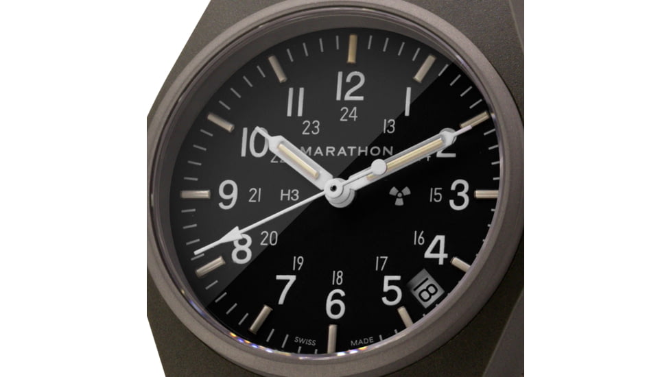 Marathon General Purpose Quartz Wristwatch w/ Date and Trtitium, Sage Green, WW194015SG-0103