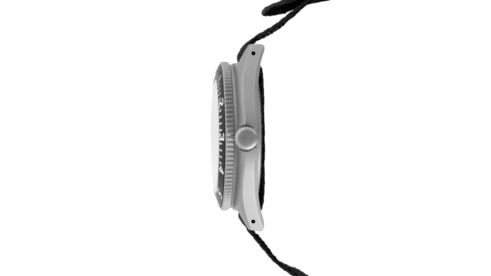Marathon Steel Navigator Watch w/ Date SSNAV-D On Ballistic Nylon, Strap Length 12in, Black, 41 mm, WW194013SS-0102