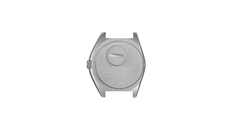 Marathon Steel Navigator Watch w/ Date SSNAV-D On Defstan Nylon, Black, 41 mm, WW194013SS-0103