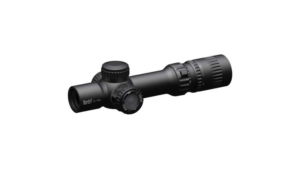 March Scopes 1-10X24mm Normal Turret Rifle Scope, 30mm Tube, FFP, DR-1 Reticle, with 6-level Illumination, Black, NSN None, D10SV24FIMLN DR-1 Reticle