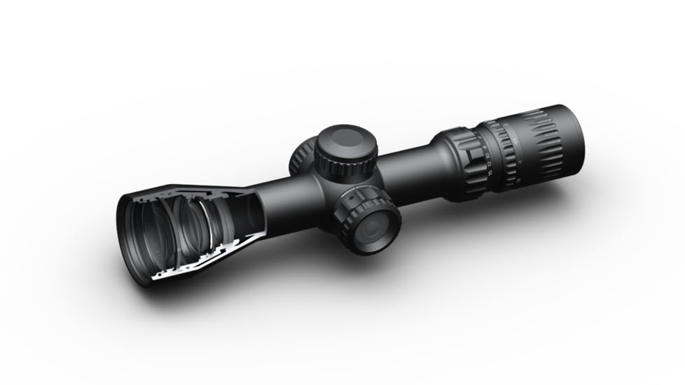 March Scopes 1.5-15X42mm Tactical Turret Rifle Scope, 30mm Tube, SFP, MTR-5 Reticle, with 6-level Illumination, Black, NSN None, D15V42TI MTR-5 Reticle