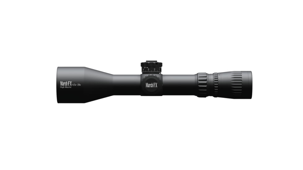March Scopes 4.5-28x52, Tactical Turret Rifle Scope, 34mm Tube, FFP, FML-LDK Reticle, Black, NSN None, D28HV52WFML FML-LDK