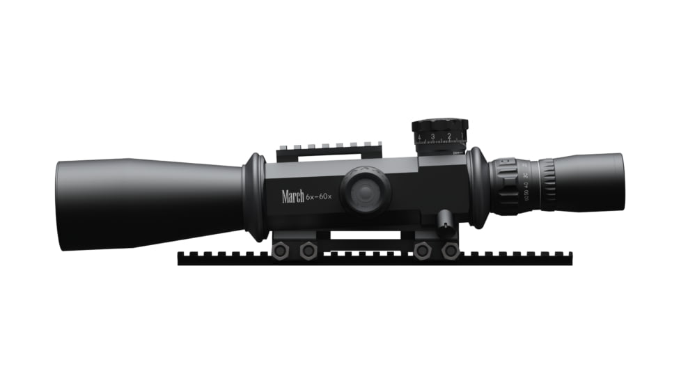 March Scopes 6X-60X56mm Tactical Turret Rifle Scope, FML-MT Reticle, Black, D60V56GFML10 FML-MT