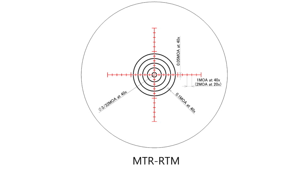 March Scopes Normal Turret 2.5-25x52mm, 30mm Tube, Second Focal Plane, MTR-RTM Reticle, MOA, Black, D25V52IMTR-RTM Reticle