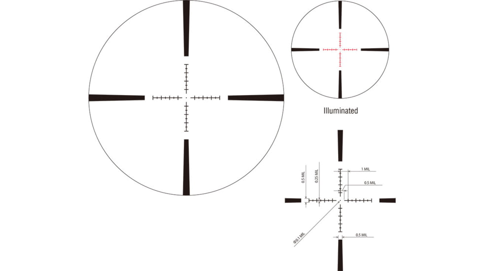 March Scopes Normal Turrets 3-24x52mm Rifle Scope, 30mm Tube, First Focal Plane, FML Reticle, MIL, Black, D24V52FIMLNFML Reticle