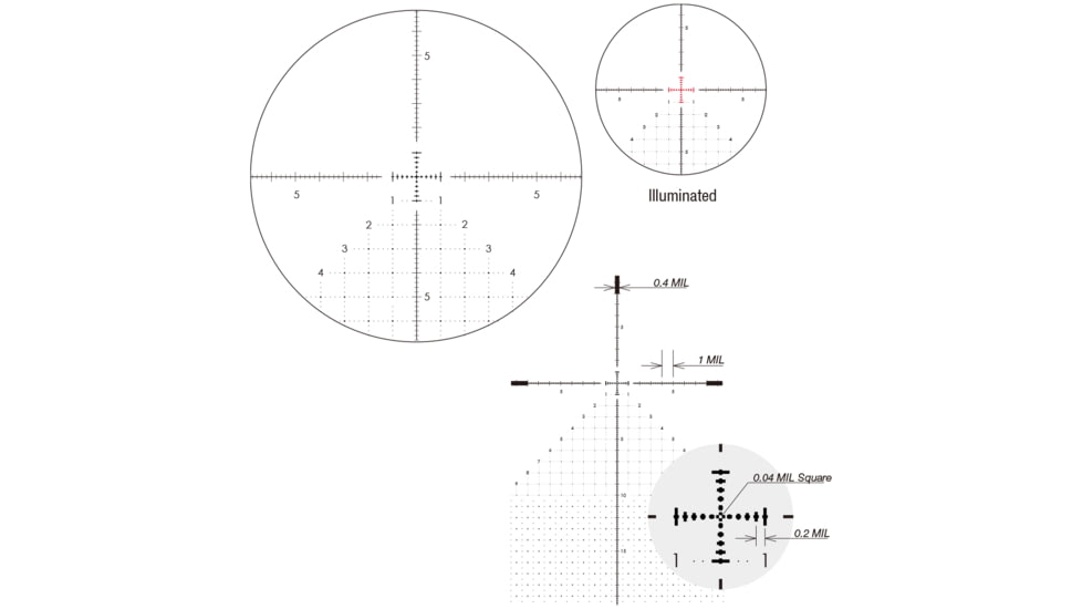 March Scopes Normal Turrets 3-24x52mm Rifle Scope, 30mm Tube, First Focal Plane, FML-T1 Reticle, MIL, Black, D24V52FIMLNFML-T1 Reticle