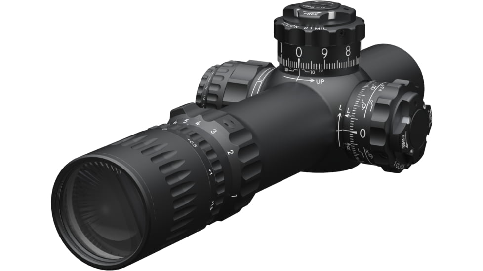 March Scopes Shorty 1-10x24mm Riflescope with Shuriken lockable turrets, FMC-3 Reticle, Black, Black, D10SV24LXFMC-3