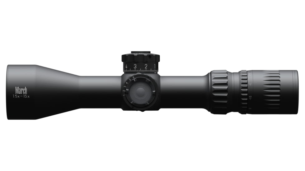 March Scopes Tactical Turret 1.5-15x42mm Rifle Scope, 30mm Tube, Second Focal Plane, FD-1 Reticle, Black, D15V42TIML (FD-1 Reticle)