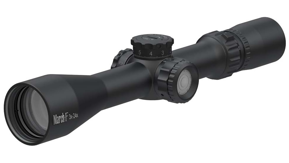 March Scopes Tactical Turret Rifle Scope, 3-24x42mm, 30mm tube, FML-TR1H Reticle, Black, NSN None, D24V42FML FML-TR1H Reticle