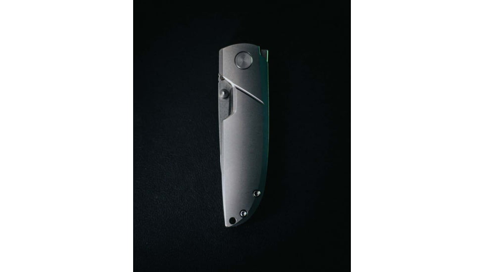 Matsey Basilisk Folding Knife, 4.13in Closed, 3in Stonewash Bohler M390 SS Blade, Gray Stonewash Titanium Handle, BASILISK-SW-TI