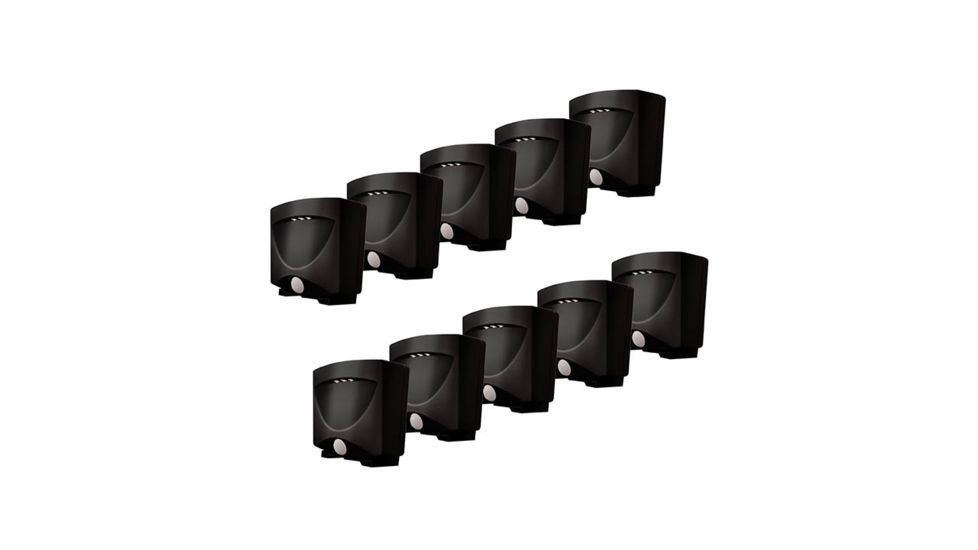 MAXSA Battery Powered Motion Activated LED Outdoor Night Light 10 Pack, Dark Bronze 41042