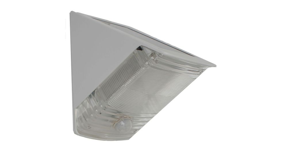MAXSA Solar-Powered Motion-Activated Wedge Light - Reshippable Box, White 40234