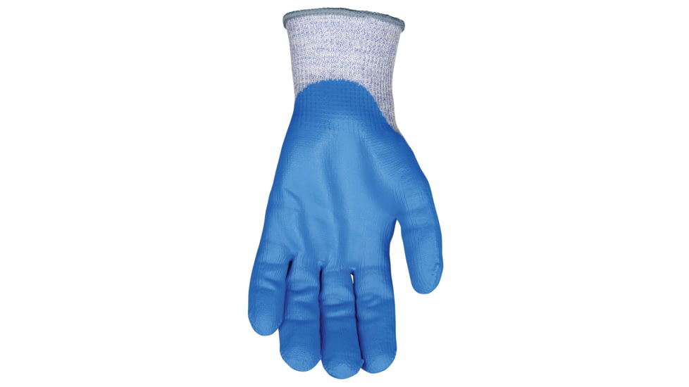 MCR Safety Cut Pro 10 Gauge Dyneema Diamond Technology/Steel Shell Cut Resistant Work Gloves, Nitrile Foam Coated Palm and Fingertips, Blue/Blue, Medium, 9672DT5M