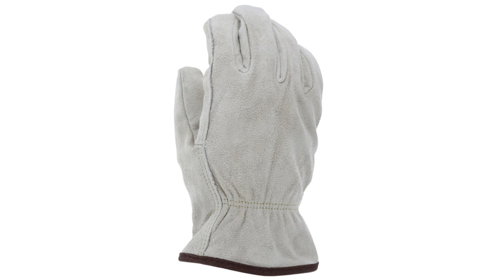 MCR Safety Leather Driver Work Gloves, Insulated Premium Split Cow Leather, Fleece Lined, Straight Thumb, Tan, Medium, 3150M