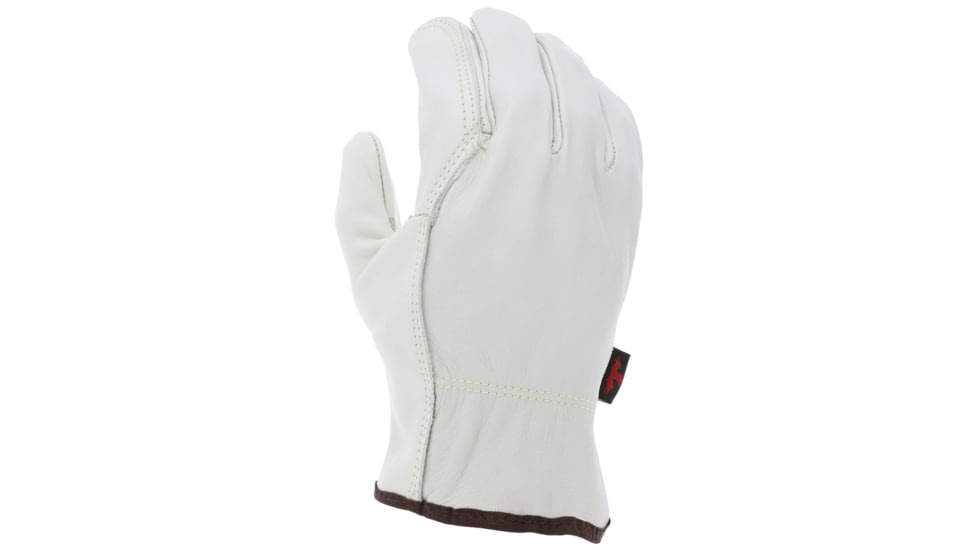 MCR Safety Leather Drivers Work Gloves, Select Grade Grain Cow, Double Palm with Wing Thumb, Beige, Medium, 32113DPM