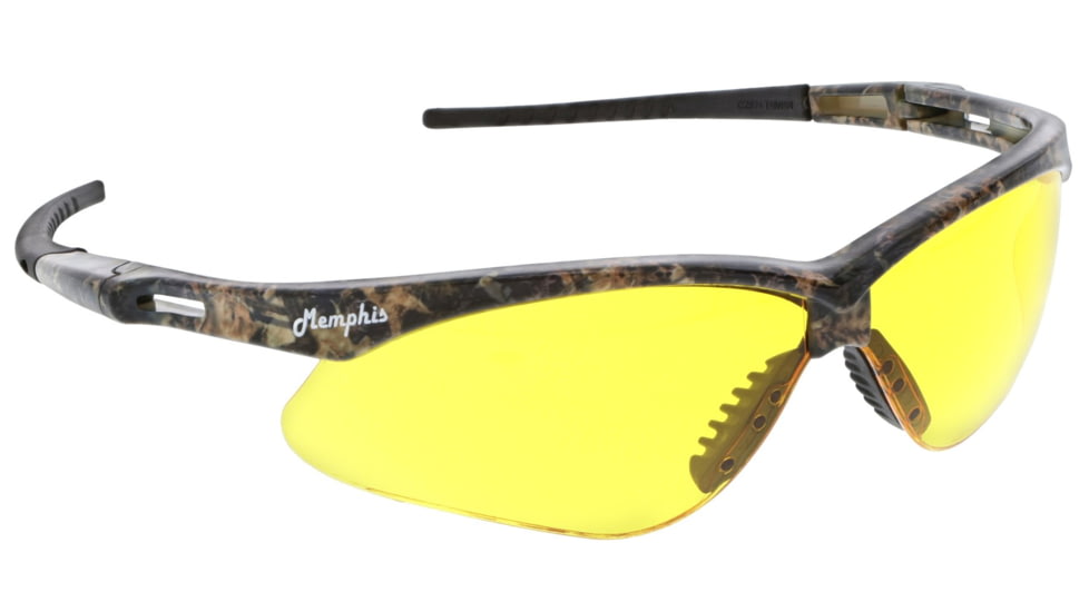 MCR Safety Memphis Series Mossy Oak Camo Safety Glasses, UV-AF Anti-Fog Coating, Wrap Around Lens Design, Amber, One Size, MOMP114AF