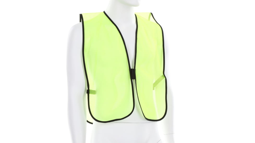 MCR Safety Mesh Safety Vest, Lightweight Poly Mesh, Non-ANSI Rated, Fluorescent Lime, One Size, V200