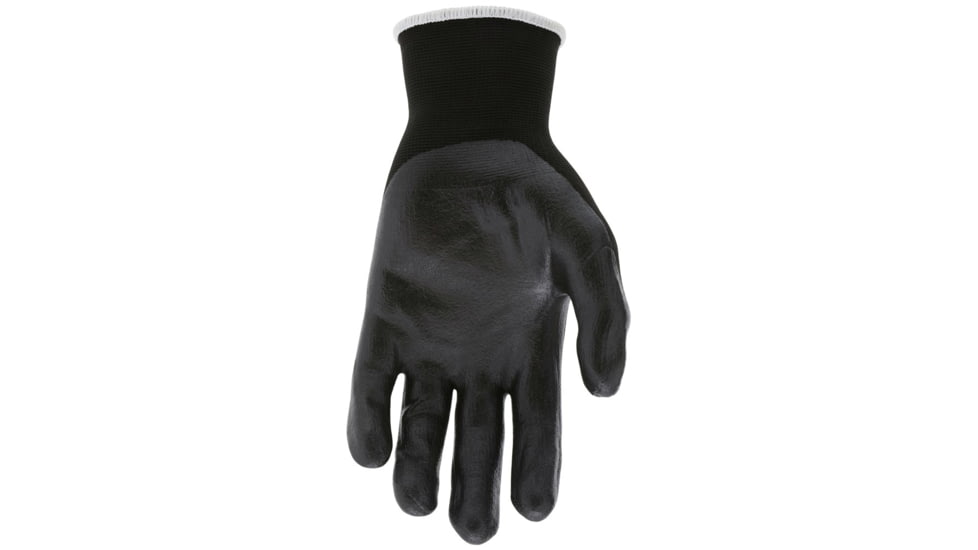 MCR Safety Ninja X Work Gloves, 15 Gauge Nylon/Lycra Blended Shell, Bi-Polymer Coated Palm and Fingertips, Black, Small, N9674S