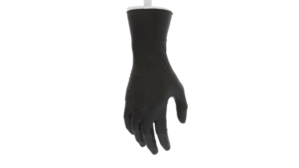MCR Safety NitriShield Stealth Disposable Nitrile Gloves, Powder Free Industrial Food Service Grade, 12in Length, 6 mil Thickness, Black, Large, Inner pack, 100, 6062L-EA