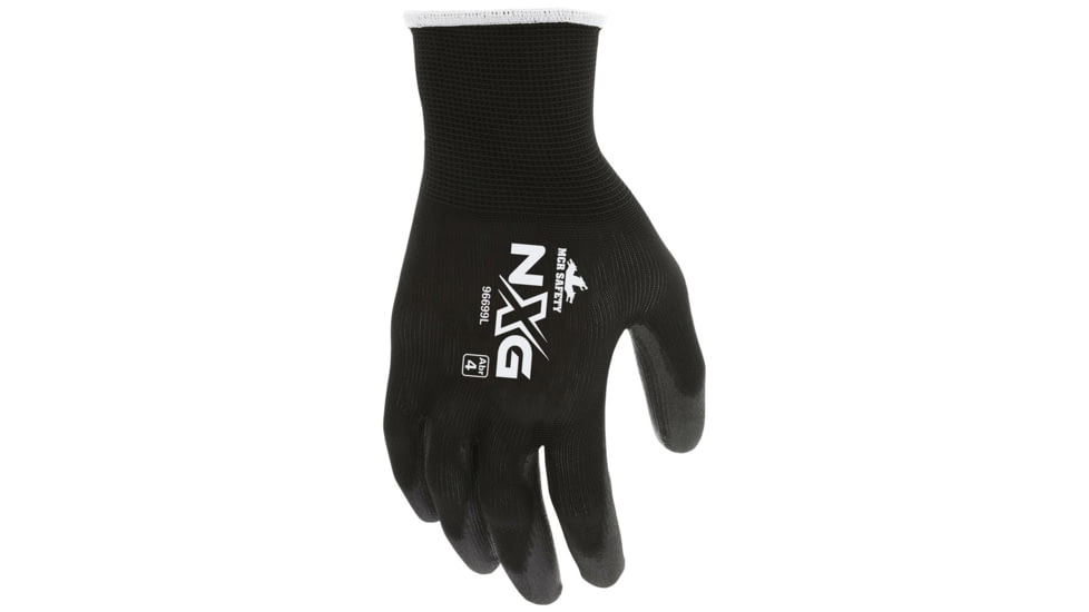 MCR Safety NXG Work Gloves, 13 Gauge Nylon Shell, PU Palm and Fingertips, Black, XX - Large, 9669XXL