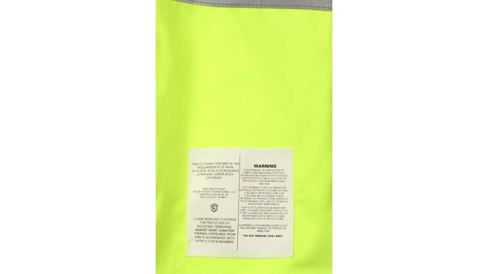 MCR Safety S1CL3LXL Flame Resistant Work Shirt, Class 3 Hi-Visibility Protection, 2in Silver FR Reflective Stripes, Fluorescent Lime, XL, S1CL3LXL