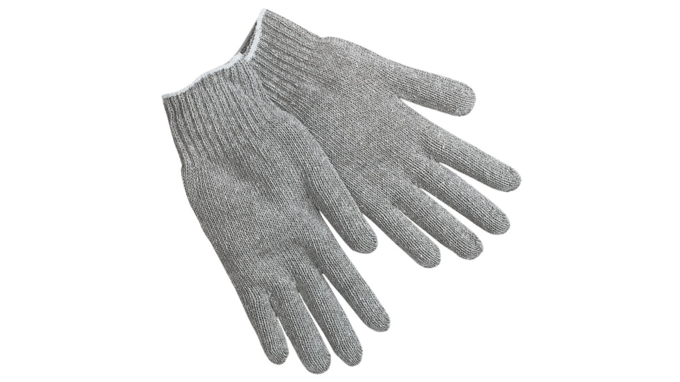 MCR Safety String Knit Work Gloves, 7 Gauge Regular Weight, Cotton/Polyester, Gray, X - Small, 9637XSM