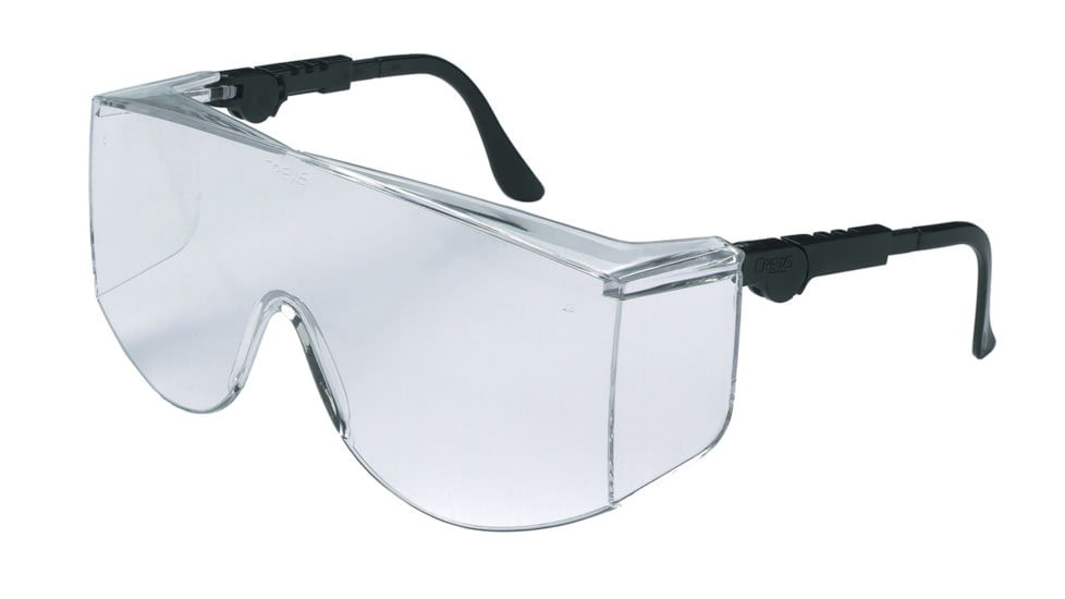 MCR Safety TC1 Series X-Large Safety Glasses, Generous Wrap Around Lens Coverage, Adjustable Ratcheting Temples, Clear, One Size, TC110XL