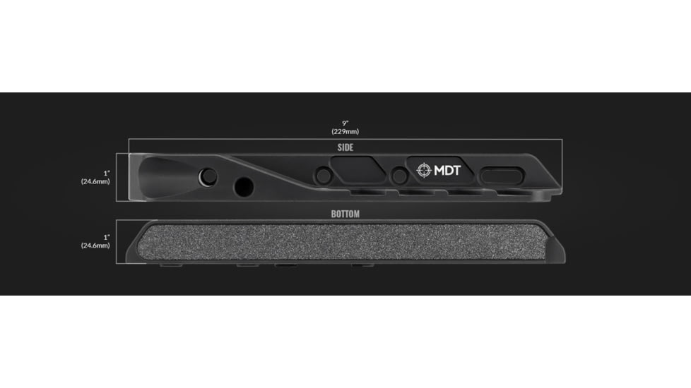 MDT 106385-BLK Baker Wings Black 6061-T6 Aluminum 9 X 1 X