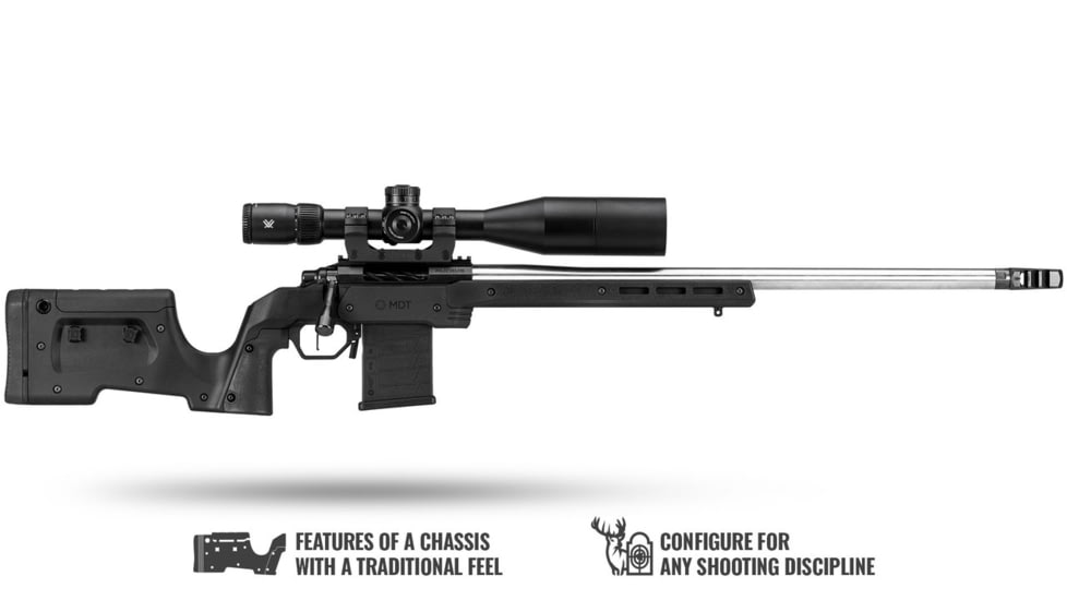 MDT XRS, Rifle Chassis, Ruger American Short Action, Matte Finish, Black, 105345-BLK