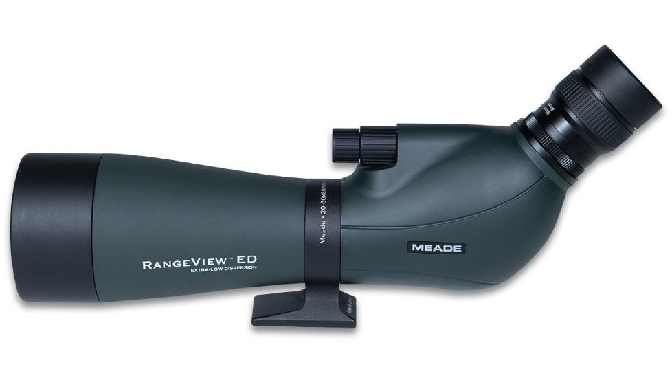 Meade RangeView Spotting Scope, 20-60x80mm, BK-7 Porro Prism, ED Glass, Green/Black, 146001