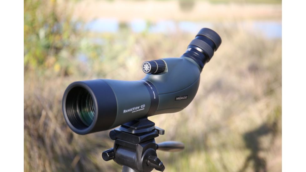 Meade RangeView Spotting Scope, 20-60x80mm, BK-7 Porro Prism, ED Glass, Green/Black, 146001