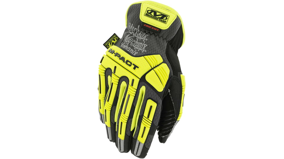 Mechanix Wear M-Pact Open Cuff E5 Cut Resistant Gloves - Mens, Flourescent Yellow, Small, SMC-C91-008