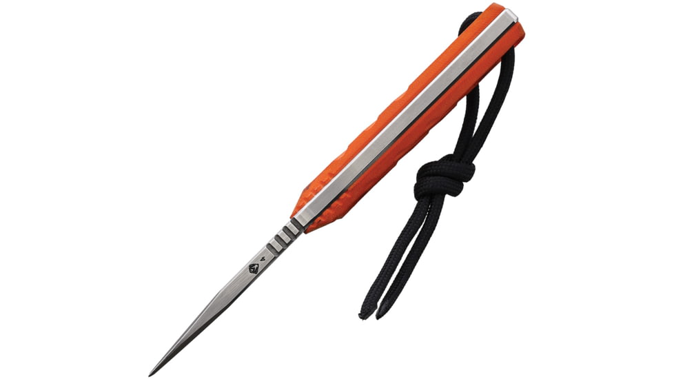 Medford Necromancer Orange Fixed Blade Knife, 5.5in Overall, 2.25in Tumbled S35VN Stainless Steel Blade, Orange G10 Handle, Black Kydex Neck Sheath, MK117STQ-11KB-SPQ3