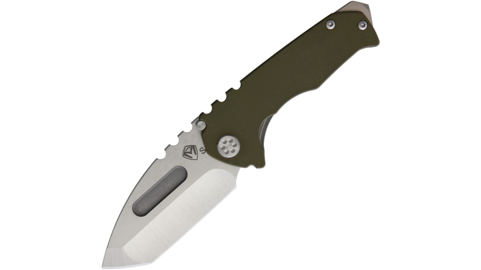 Medford Praetorian Genesis Framelock Folding Knife, OD green, OD green G10 handle with tumbled titanium back han, MK028STT-10TM