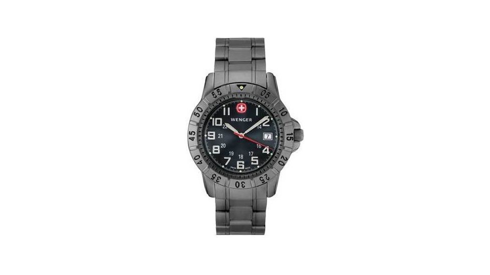 Wenger Mountaineer Titanium Watch - Men's Swiss Army Stainless Steel Water Resistant Watch