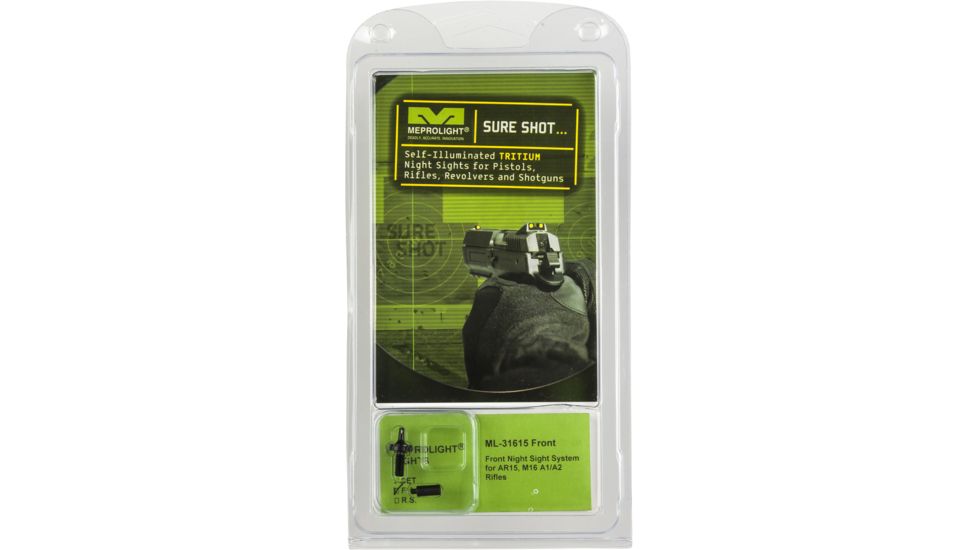 MeproLight AR15/M16 Front Night Sight for AR Rifles w/A1/A2 Barrels, Front Sight Only, Green
