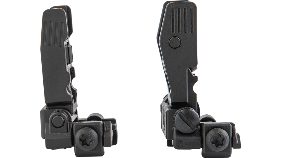 Meprolight FABS - Flip Back Up Rifle Sights - Aluminium -Blank Rear-Green Front, Black Body, Black, 405100
