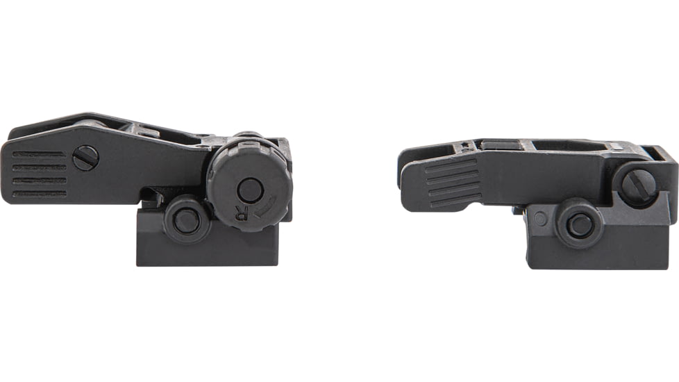 Meprolight FABS - Flip Back Up Rifle Sights - Aluminium -Blank Rear-Green Front, Black Body, Black, 405100